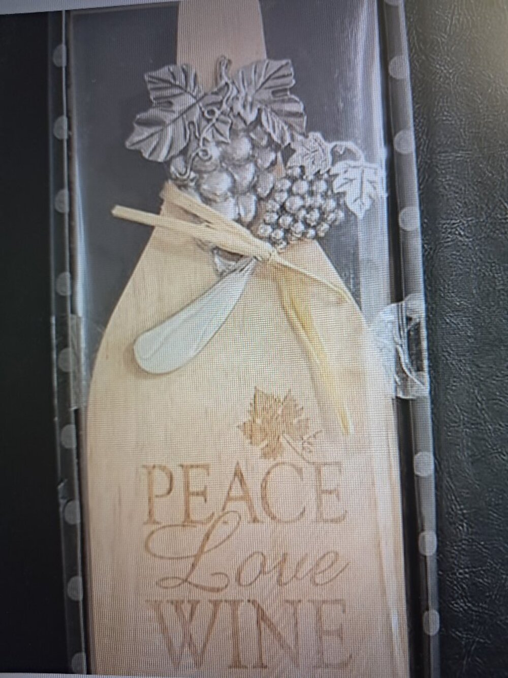 Carson Home Accents Peace Love Wine cutting Board With Spreader Set